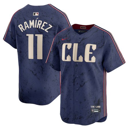 Men's Cleveland Guardians #11 Jose Ramirez Navy 2024 City Connect Limited Jersey